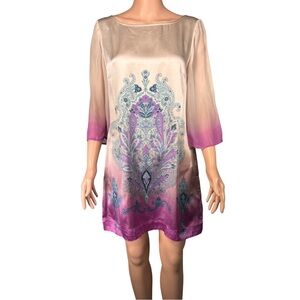 Monsoon Silk Ombre Paisley Shift Dress – Size 10